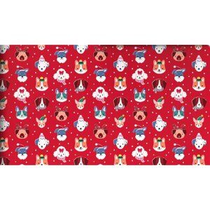 Hallmark Wrapping Paper Christmas Playful Pups Red 35 sq ft Roll Holiday Gift